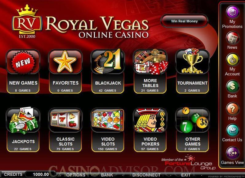 Top Casino Games at Royal Vegas